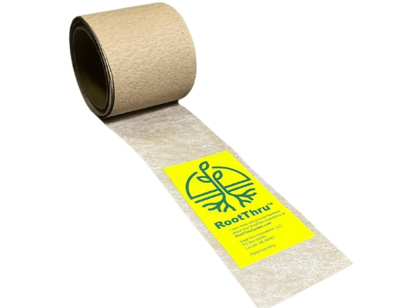 RootThru Tree Wrap, 3IN x 50FT, Eco-Friendly, Natural, Durable, Flexible, Breathable, Insulating, Paper and PLA, Sustainable, Tree Guard, Trunk Protector,.