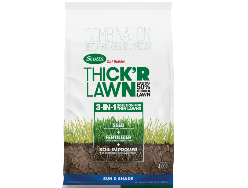 
Scotts Turf Builder Thick'R Lawn Sun and Shade, Combination Seed, Fertilizer and Soil Improver, Thickens Thin Grass