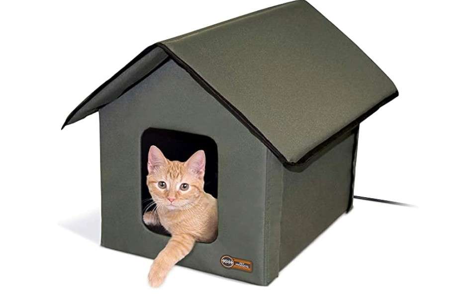 K&H Pet Products Heated Outdoor Cat House for Outside Pets in Winter, Weatherproof Outdoor House for Ferals, Insulated Kitty Shelter, 2 Doors,...
