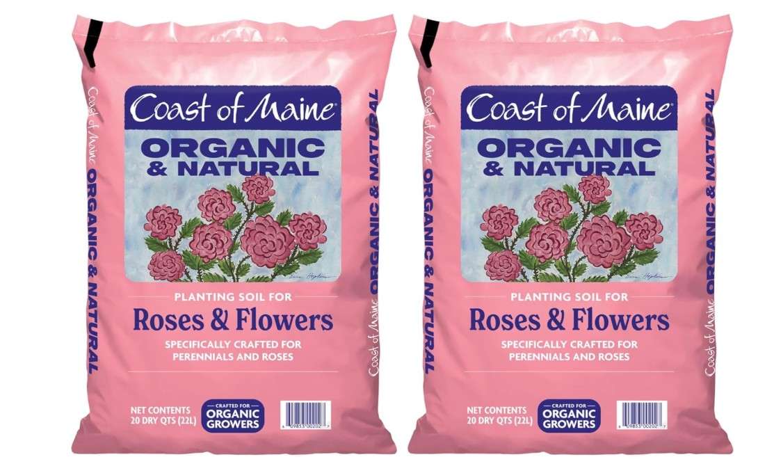 Coast of Maine Organic & Natural Planting Soil for Roses & Flowers - Premium Garden Soil w/Composted Manure, Sphagnum Peat Moss for Multi Use In...
