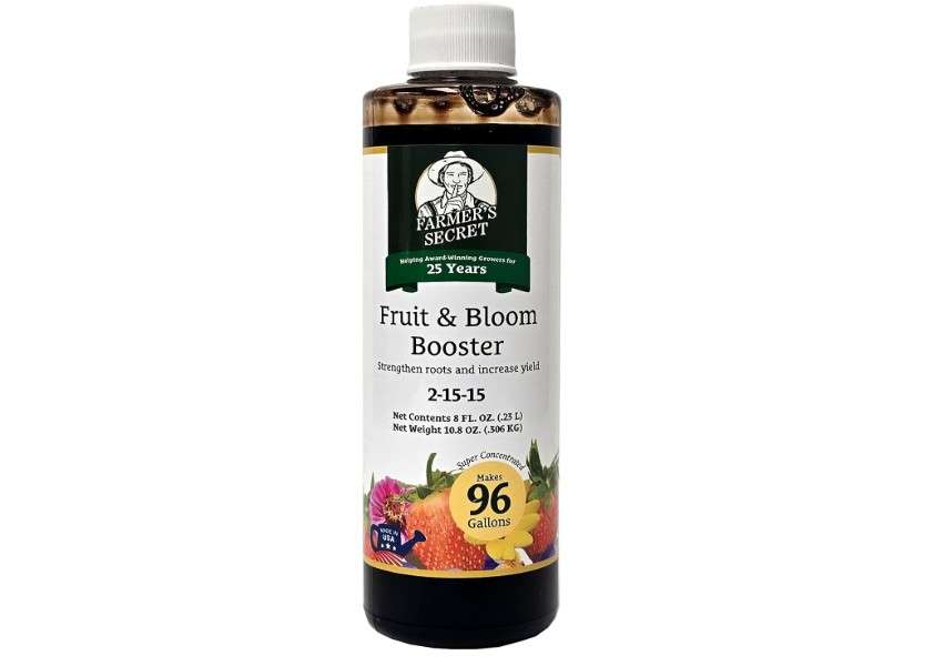 Farmer’s Secret Fruit & Bloom Booster Fertilizer (8oz) - Super Concentrated - Boosts Flowering and Yield on All Varieties of Fruits, Vegetables and...