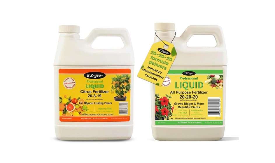 EZ-GRO Citrus & All-Purpose Fertilizer Bundle – Liquid Plant Food for Tropical Trees, Lawn, Flowers, Herbs, and Vegetables – 1 Qt Each for Healthy...