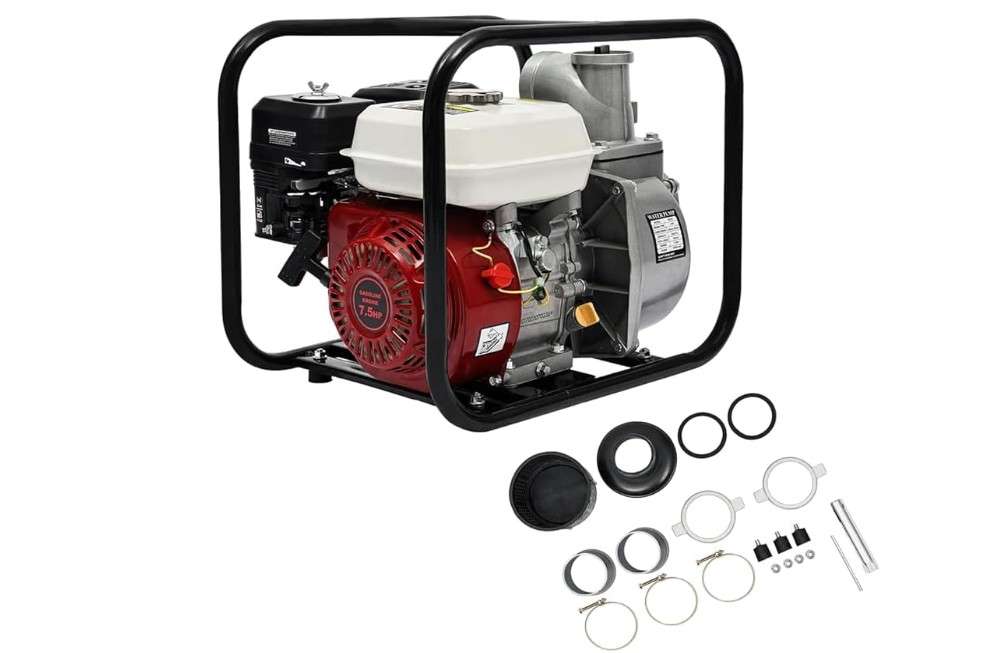 FXEIPOL 3In 7.5HP Gas Water Pump, 4-Stroke 210CC Gas-Powered Trash Water Pump with Single-Cylinder & Air-Cooled, Water Transfer Pump for Garden, Field...