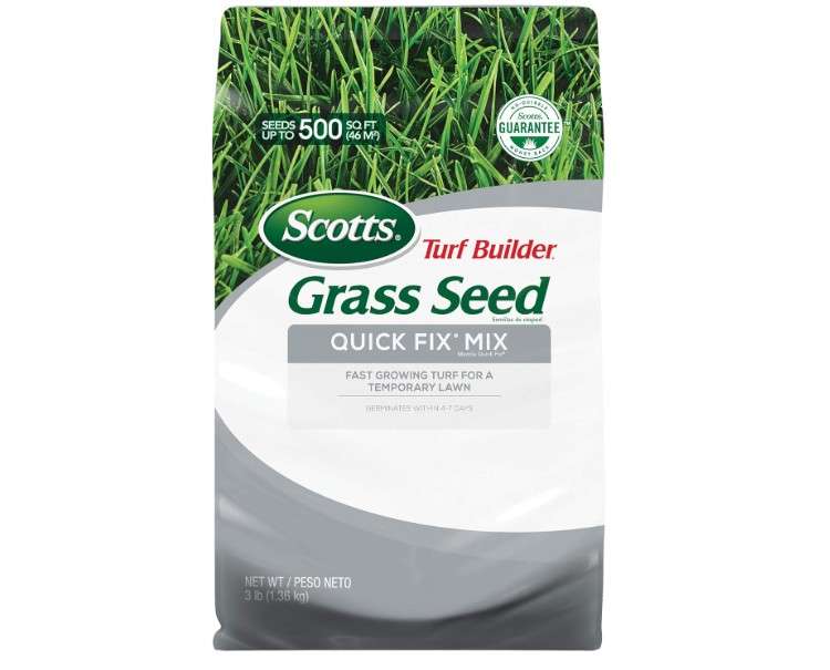 Scotts Turf Builder Grass Seed Quick Fix Mix Fast Growing Turf for a Temporary Lawn, 3 lbs.
