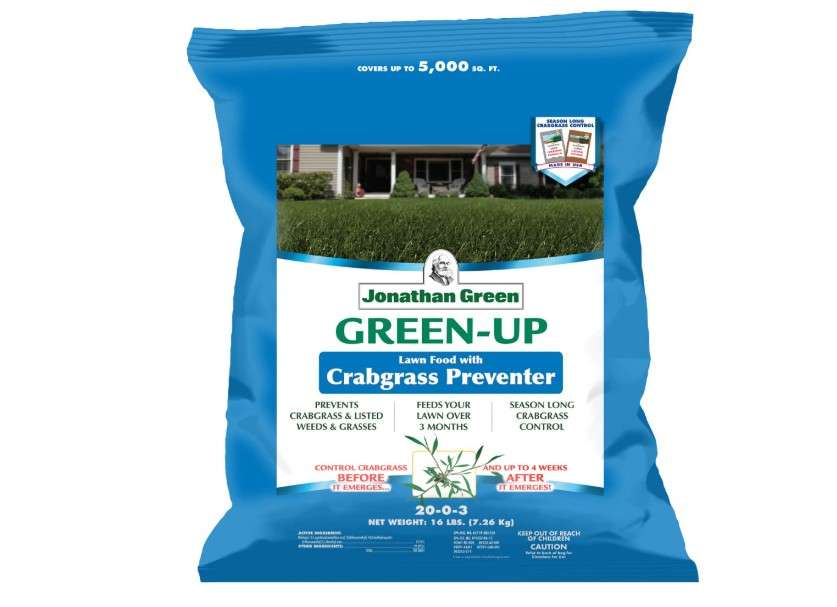 Jonathan Green (10457) Green-Up Lawn Food with Crabgrass Preventer - 20-0-3 Grass Fertilizer & Crabgrass Killer (15,000 Sq. Ft.)
