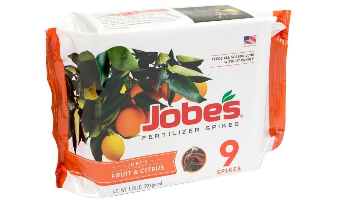 Jobe’s Fruit & Citrus Fertilizer Spikes 8-11-11Time Release Fertilizer for All Fruit Trees, 9 Spikes per Package (3)
