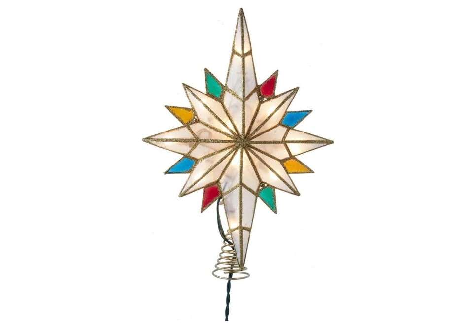 Kurt S. Adler 10-Light Bethlehem Capiz Star Multi-Tip Treetop