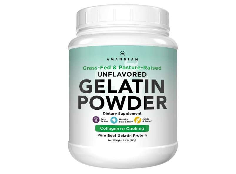 AMANDEAN Premium Gelatin Powder XL. Grass-Fed Beef Collagen Protein Supplement. Unflavored. Healthy Skin, Hair, Nails, & Gut. Paleo Friendly Cooking and...