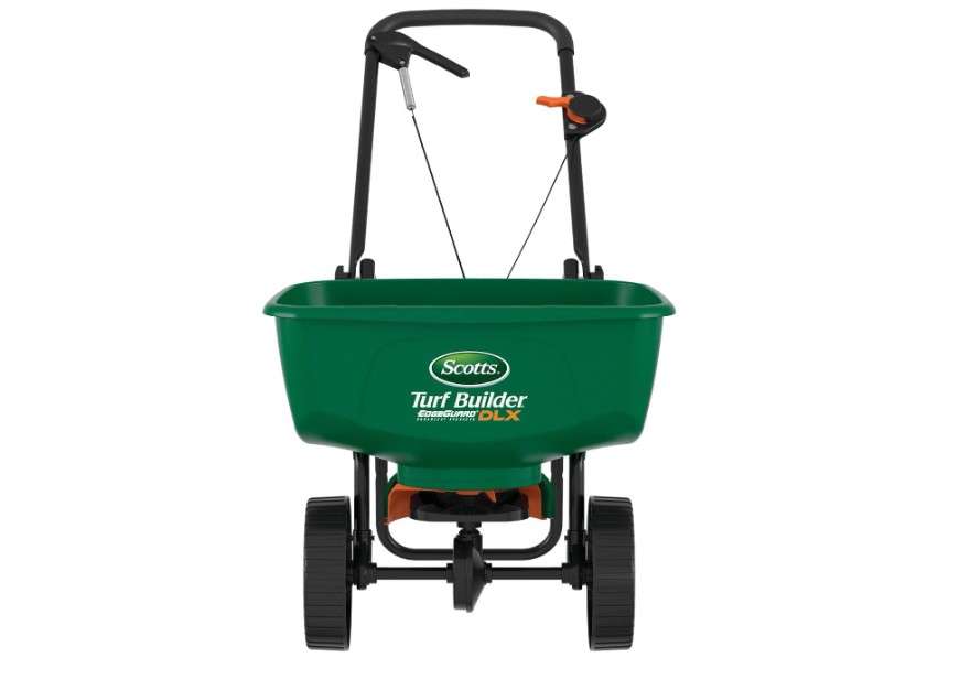 Scotts Turf Builder EdgeGuard DLX Broadcast Spreader for Seed, Fertilizer, Salt, Ice Melt, Holds up to 15,000 sq.ft. Product