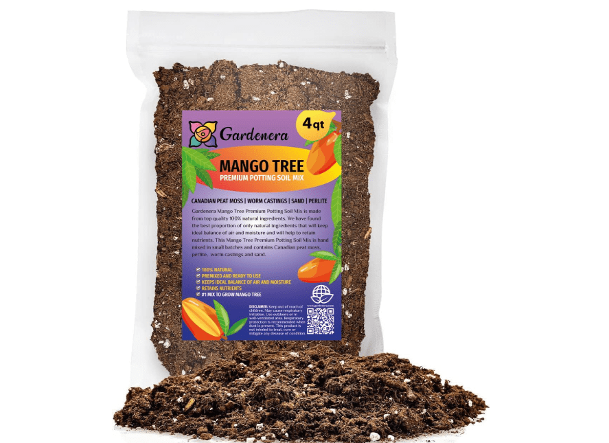 Gardenera Premium Mango Tree Potting Mix - Elevate Your Harvest with Tropical Flavor and Bountiful Yields - 4 Quar