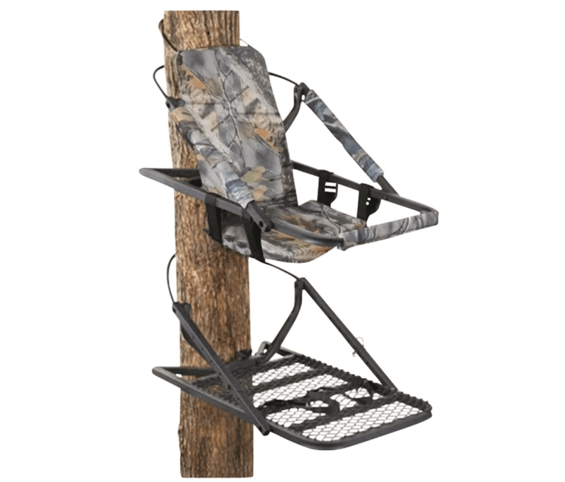 Guide Gear Extreme Deluxe Climbing Tree Stand for Hunting with Seat and Foot Platform, Deer Hunting Accessories