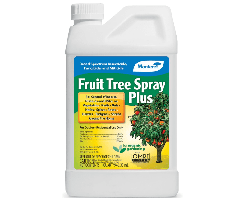 Monterey Fruit Tree Spray Plus – Insecticide & Fungicide for Fruits, Vegetables, Roses & Lawns – Controls Pests & Fungal Diseases – Organic.