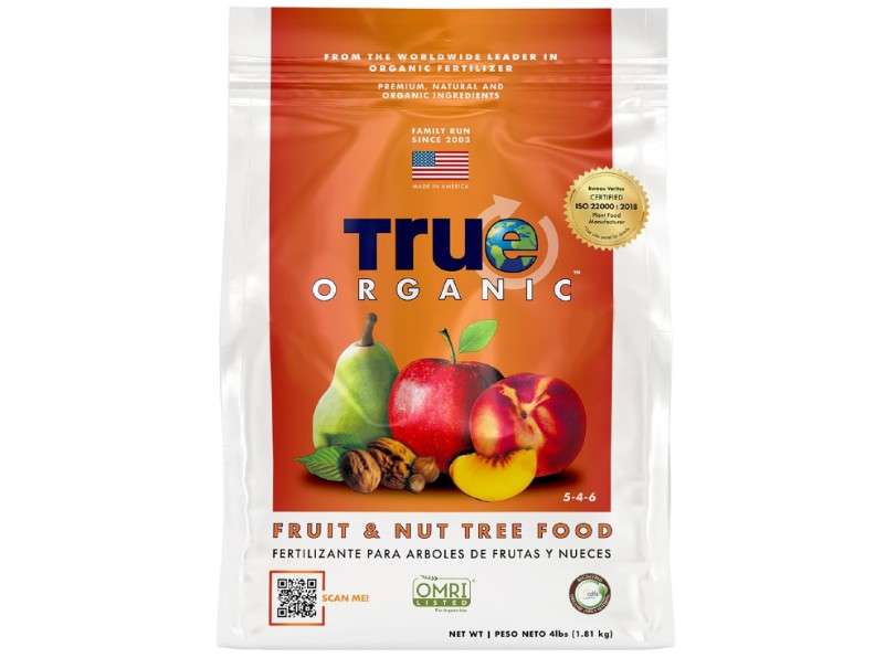 True Organic Fruit & Nut Food – Organic Fertilizer for Productive Tree Growth – Prevent Blossom End Rot – 4lb Bag Covers 70 Sq. Ft.
