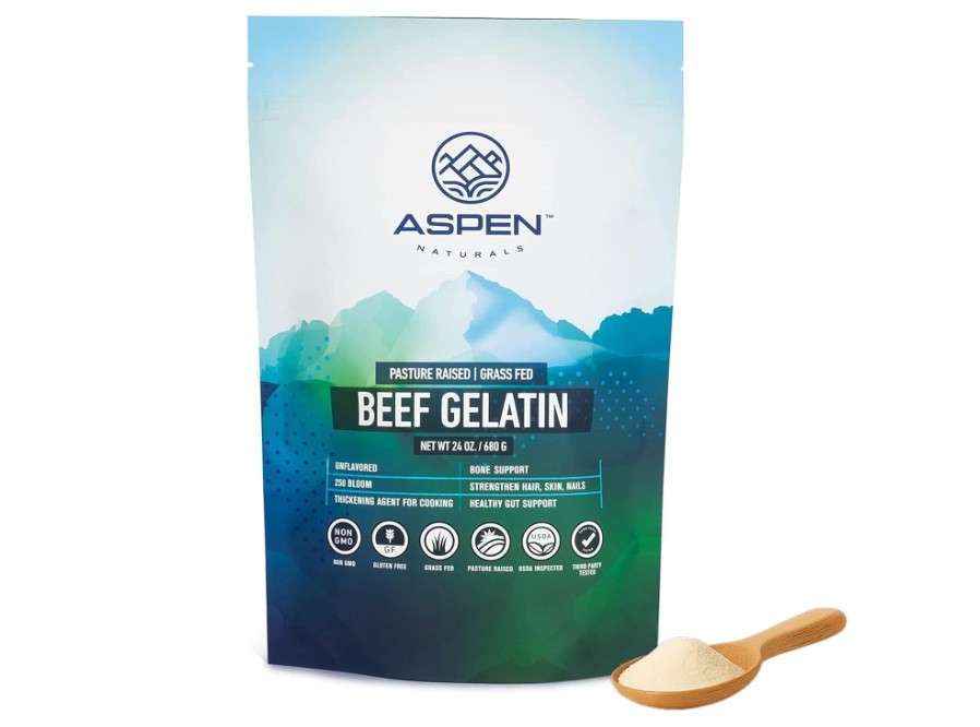 ASPEN NATURALS Beef Gelatin Powder Unflavored 24 Oz | Grass Fed, Pasture-Raised | Non-GMO, Gluten-Free, Paleo-Friendly | Premium Culinary Gelatin | Cooking,...