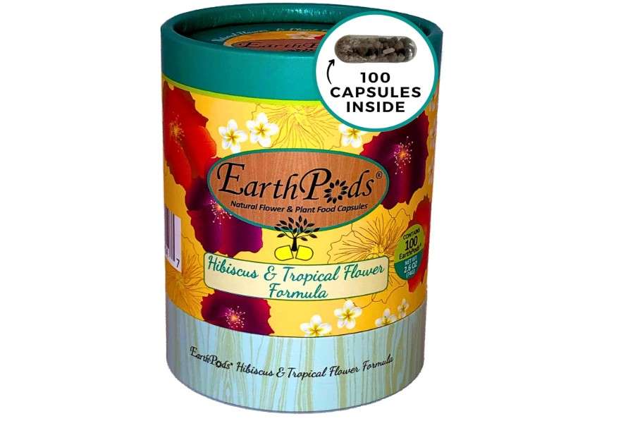 100 EarthPods - Bio Organic Hibiscus Fertilizer Spikes - Plumeria & Bougainvillea - Tropical Plant Food Sticks - Premium Formula - Hand Made in USA
