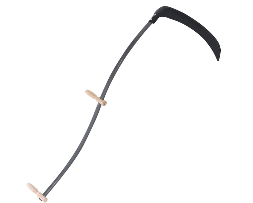 
vidaXL Scythe with Grinding Stone - 57.1" Garden Tool with Steel Blade and Wooden Grips for Efficient Grass and Weed Cutting