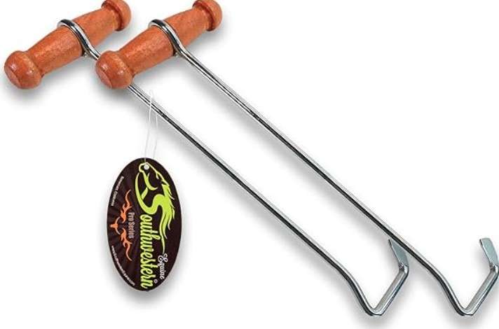 SOUTHWESTERN Boot Hooks and Puller for Cowboy Boots, Wood Handles