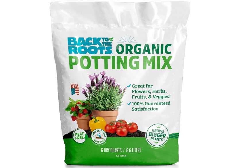 Back to the Roots 100% Organic Potting Mix (6 Quart) Premium Blend Made in The USA
