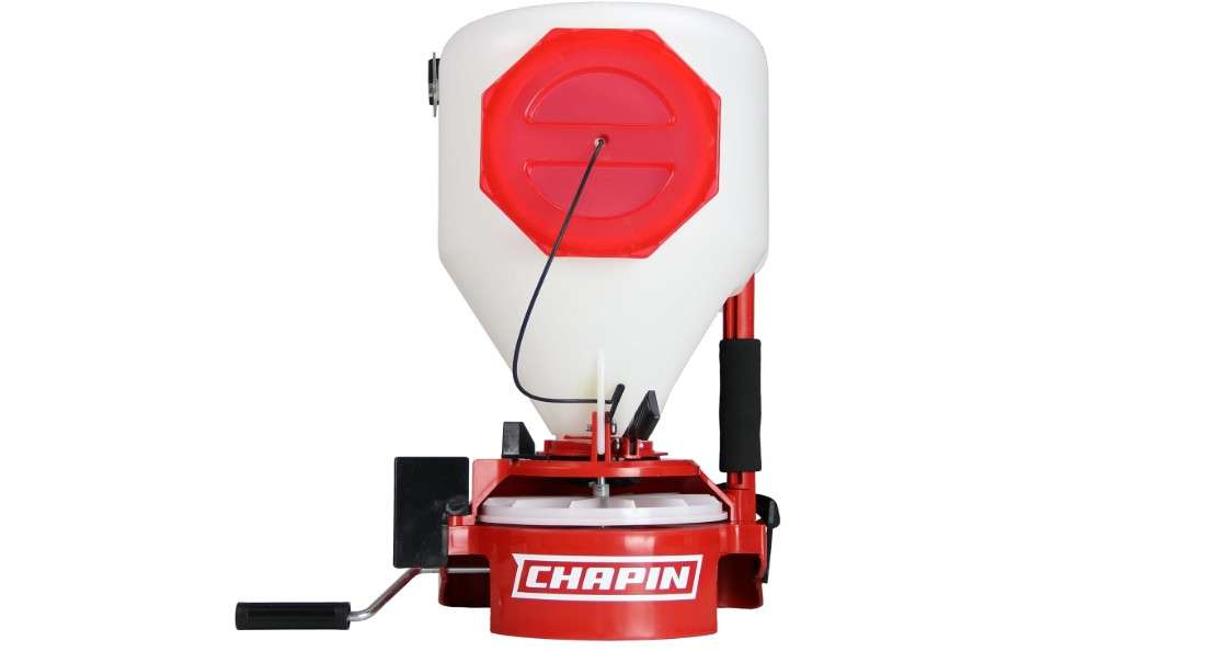 Chapin 8700A 35-Pound Capacity Chest Mounted Spreader with Easy Fill Hopper for Grass Seed and Fertilizers, 35-Pound (1 Spreader/Package)