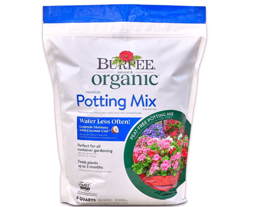 Burpee, 9 Quarts | Premium Organic Potting Natural Soil Mix Food Ideal for Container Garden-Vegetable, Flower & Herb Use for Indoor Outdoor Plant