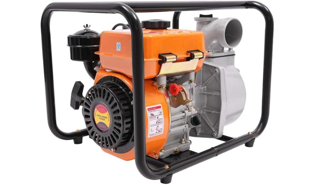 TFCFL 4-Stroke 196CC Diesel-powered Water Pump, 3 inch Trash Water Transfer Pump, Portable High Pressure with 24.61ft Hose, Diesel Water Pump for Irrigation...