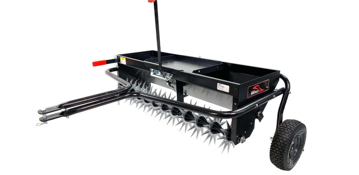 Brinly AS2-40BH-P Tow Behind Combination Aerator Spreader with Weight Tray, 40-Inch, Flat Black