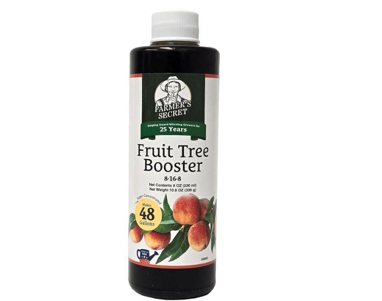 Farmer's Secret Fruit Tree Booster Fertilizer (8oz) - Super Concentrated and Phosphorus Rich - Formulated for All Fruit Trees Including Peach, Banana