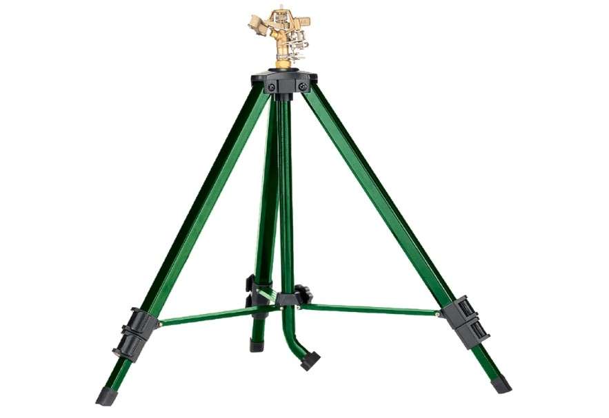 Orbit 1/2 -inch Heavy-Duty Brass Impact Sprinkler on Adjustable 22-48-inch Metal Tripod Base