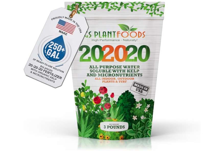 20-20-20 Plant Fertilizer by GS Plant Foods- All Purpose Water Soluble Plant Food with Kelp & Micronutrients (3 Pounds) - Suitable for All Plants, Turf,...
