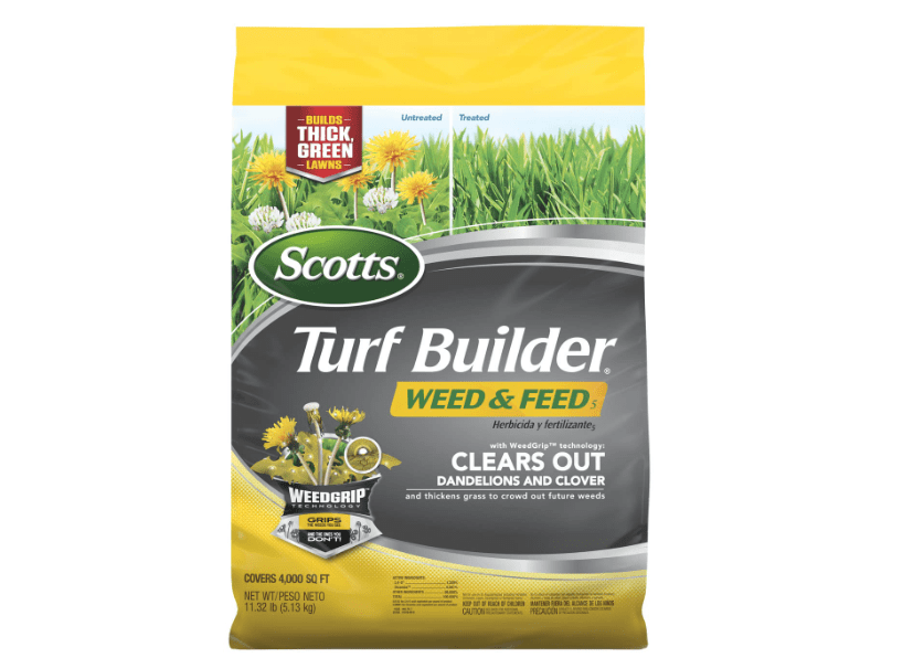 
Scotts Turf Builder Weed and Feed5, Weed Killer Plus Lawn Fertilizer, Controls Dandelion and Clover, 4,000 sq. ft., 11.32 lbs.