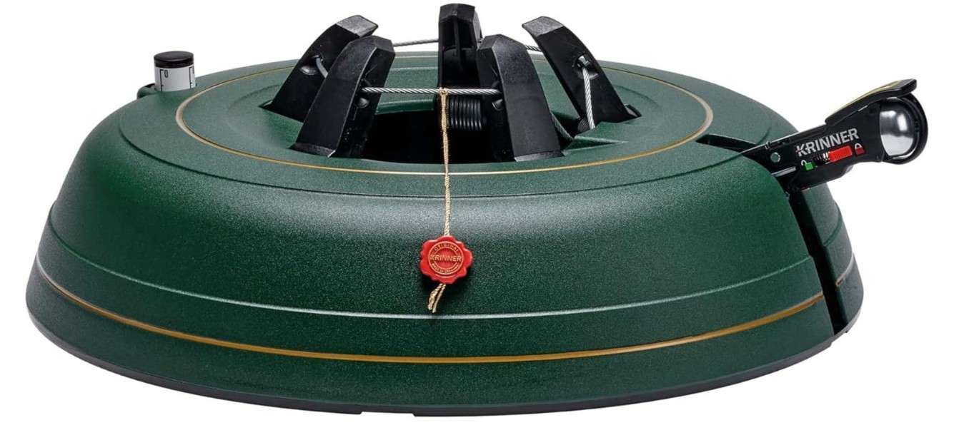 Krinner Christmas Tree Genie XXL Deluxe - Green Tree Stand - Original Single Cable Operation, Holds up to 12 ft Live Trees - Foot Pedal Setup & Water...