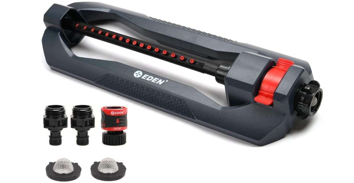 Eden 96213 Lawn & Garden Essential Oscillating Sprinkler | Water Sprinkler for Yard,Covers up to 3,600 sq. ft., Heavy Weight Base