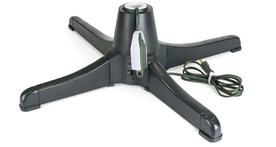 Best Choice Products 360-Degree Rotating Adjustable Christmas Tree Stand for Up to 7.5ft Artificial Tree w/ 3 Settings, 3 Built-in Electrical Outlets, Black