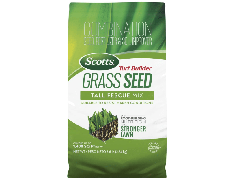 
Scotts Turf Builder Grass Seed Tall Fescue Mix with Fertilizer and Soil Improver, Resists Harsh Conditions,