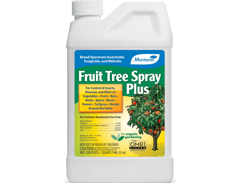  Monterey Fruit Tree Spray Plus – Insecticide & Fungicide for Fruits, Vegetables, Roses & Lawns – Controls Pests & Fungal Diseases