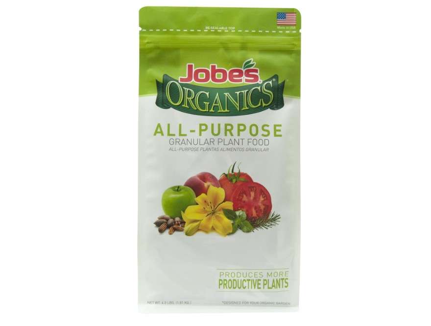 Jobe’s Organics Granular All Purpose Fertilizer, Easy Plant Care Fertilizer for Vegetables, Flowers, Shrubs, Trees, and Plants, 4 lbs Bag