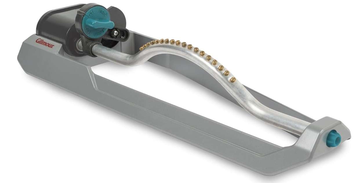 Gilmour 3600 Sq Ft Adjustable Rectangular Lawn Sprinkler, Oscillating Water Sprinkler for Large Area Coverage, Hose Sprinkler for Lawn and Garden, Gray