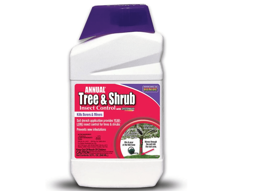 
Bonide Annual Tree & Shrub Insect Control with Systemaxx, 32 oz Concentrate, Year Long Protection and Bug Killer