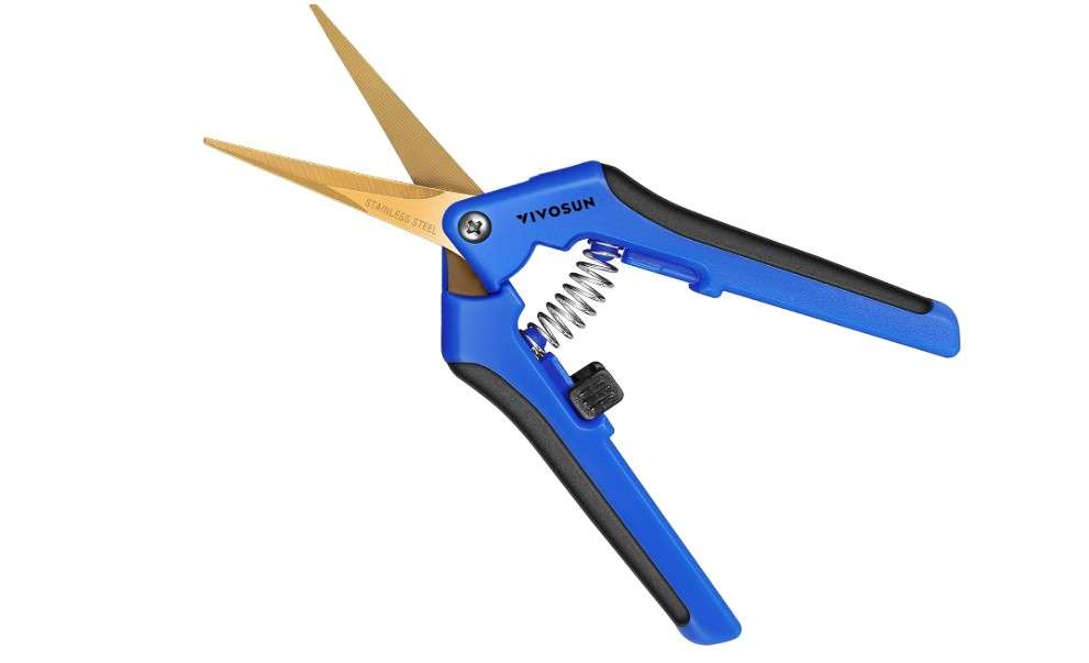VIVOSUN Curved Gardening Scissors 6.5 Inch Hand Pruner Shear with Titanium Coated Blades 1-Pack