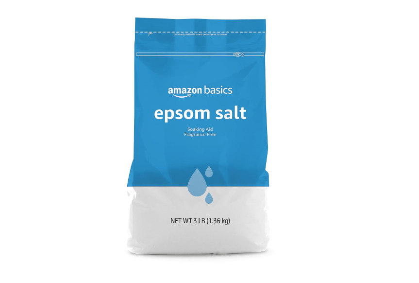 Amazon Basics Epsom Salt Soak, Unscented, Magnesium Sulfate USP, Muscle and Feet Relaxation, Soothing, 3 Pound, Pack