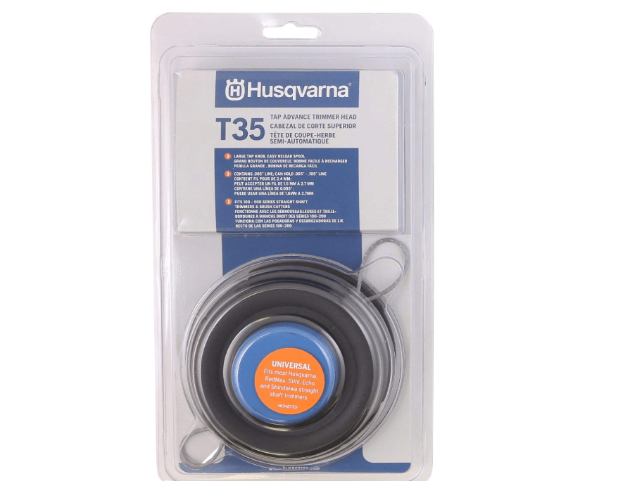 Husqvarna 537388101 Universal T35 Tap Advance Straight Shaft String Trimmer Head Prewound With .095-Inch Line Blue/Black