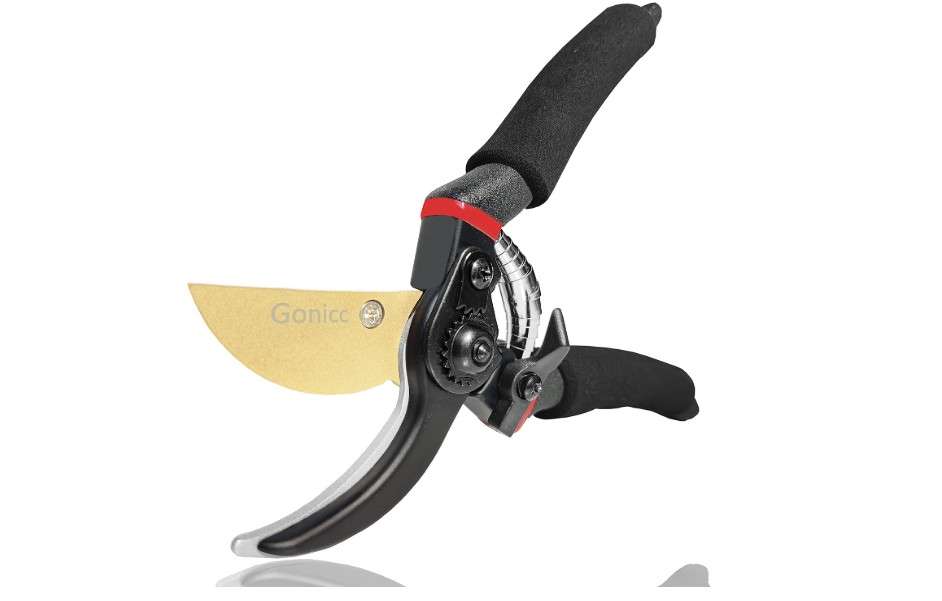 gonicc 8" Professional Premium Titanium Bypass Pruning Shears (GPPS-1003), Hand Pruners, Garden Clippers.