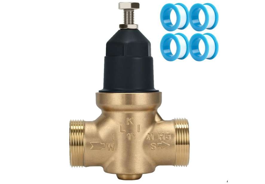 Upgraded 1" Pressure Reducing Valve, Brass Water Pressure Regulator, Double Union FNPT Connection, Stainless Steel Strainer Screen, House Water Pressure...
