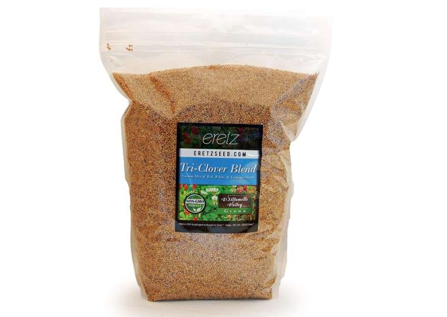Tri-Clover by Eretz - Three Part Blend of Clovers Providing Beauty, Cover, and Natural Attractant. No Coatings or Fillers, Premium Seeds (5lb)

