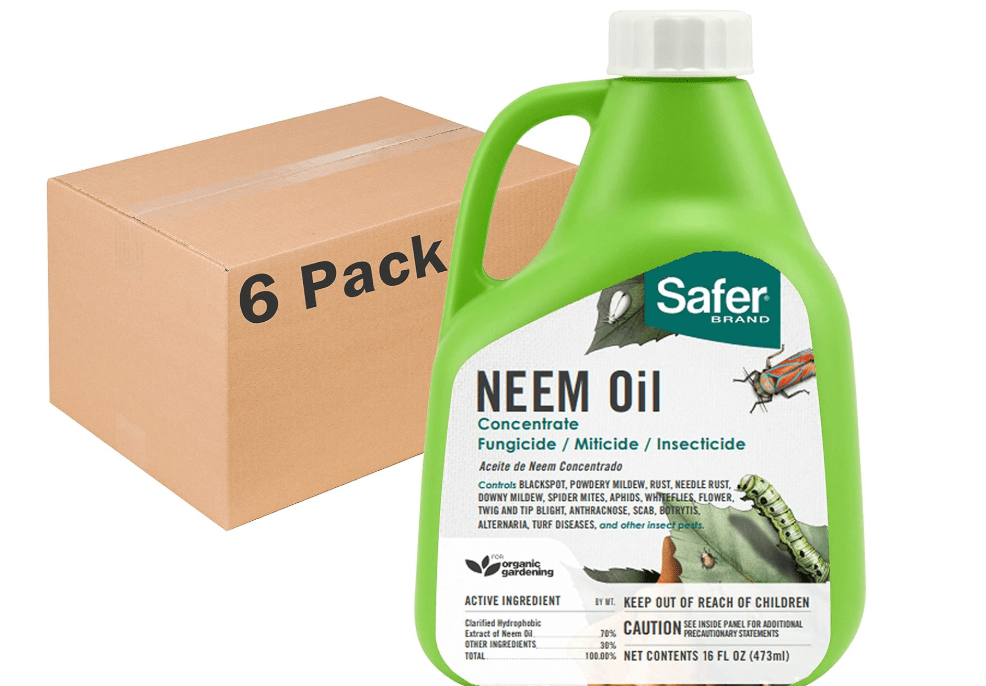 
Safer Brand 5182-6 Neem Oil Concentrate Insecticide, Miticide, Fungicide for Plants - Kills Insects and Mites and Controls Fungal Disease - OMRI Listed for.
