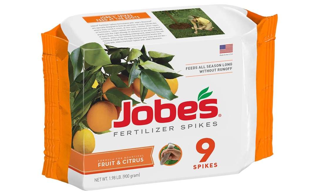 Jobe’s Garden Fertilizer Spikes, Easy Plant Care Slow Release Fertilizer for Fruit and Citrus Plants and Trees, 9 Count
