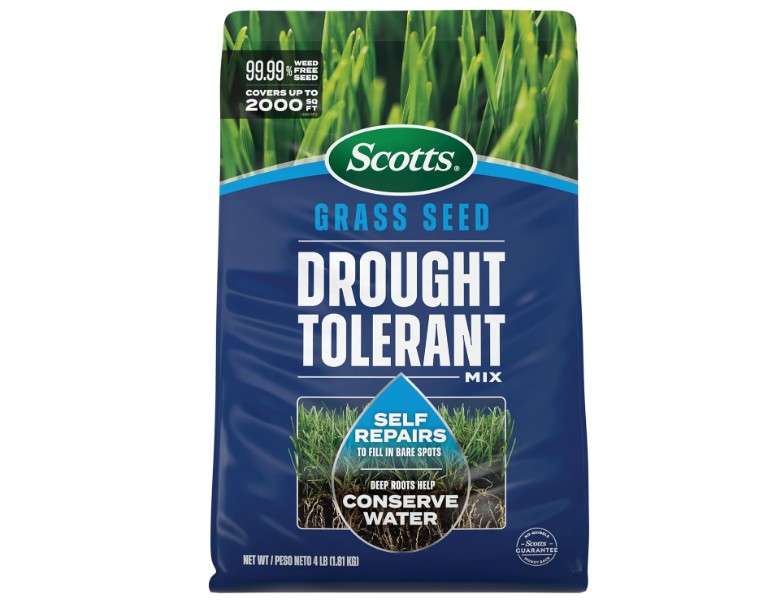 Scotts Grass Seed Drought Tolerant Mix, Kentucky Bluegrass and Tall Fescue Grass Seed Mix, Covers up to 2,000 sq. ft., 4 lb.

