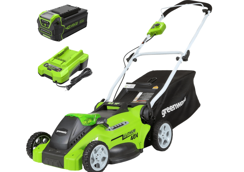 
Greenworks 40V 16" Cordless Lawn Mower, Ultra-Light Push Mower with 4.0Ah Battery & Charger(75+ Tool Compatibility,