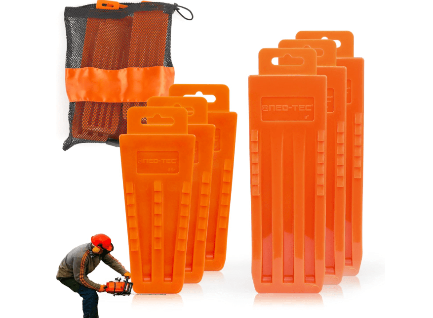 
NEO-TEC 6 pack Tree Felling Wedges, chainsaw wedges, 5.5"+8" tree cutting equipment, tree cutting equipment with Spikes for Safe Tree Cutting