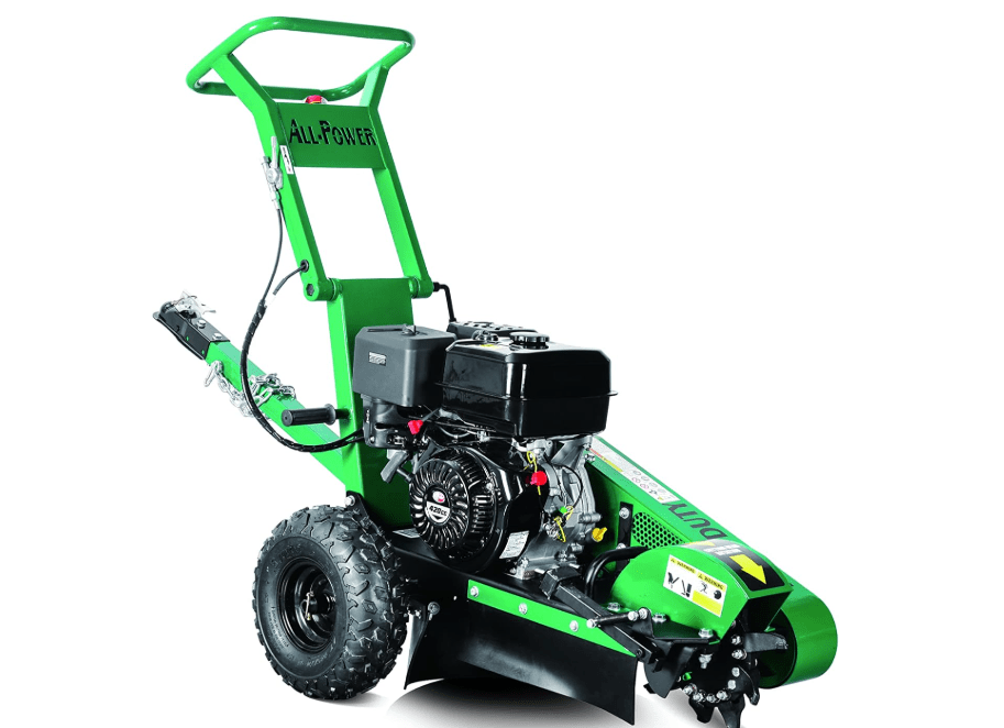 
All Power, Stump Grinder for Tree Stump Removal with 12" Blades | JD Engine 420cc 15HP Dual Blade 2000rpm Off-Road Tow Bar Hitch